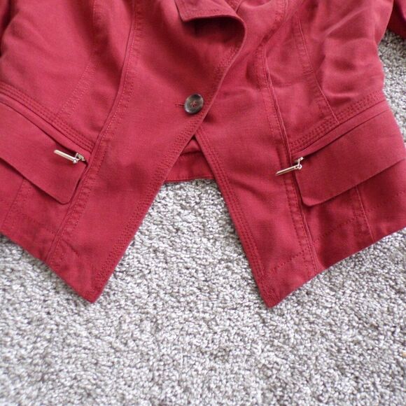 WHBM Orange linen blend blazer 2 - Picture 3 of 7